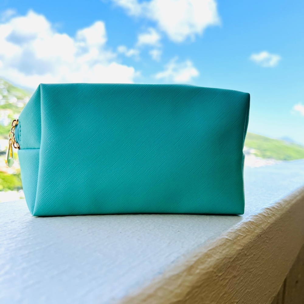 PRICE FOR 2 Pu Leather Cosmetic Pouch Waterproof medium size Toiletry